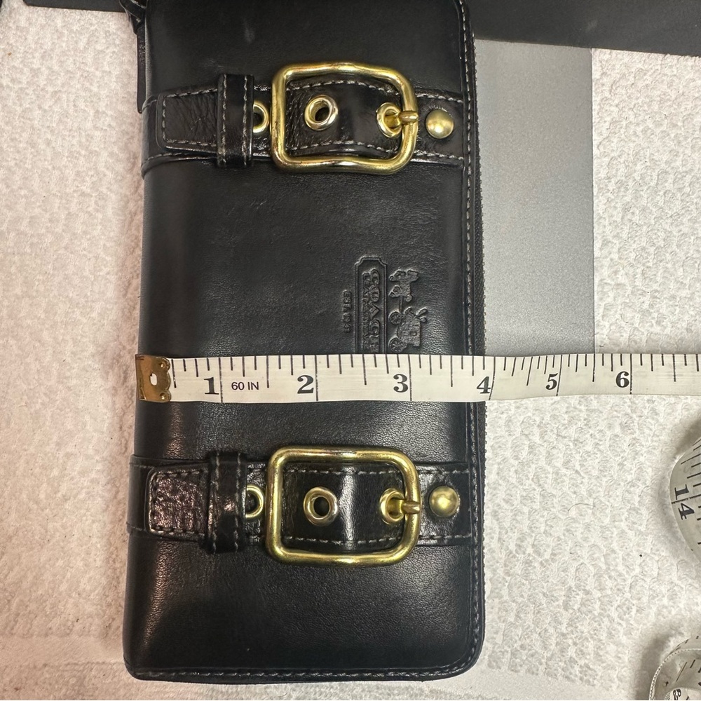 Coach Black Leather Wallet with Gold Accents - Picture 2 of 13